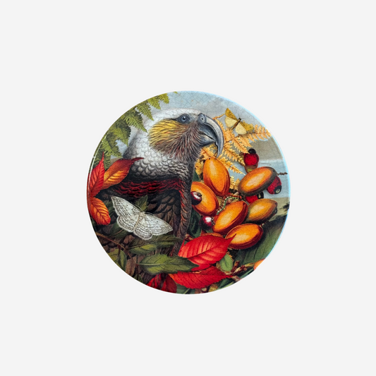 Ceramic Coaster - Kākā (Tanya Wolfkamp)