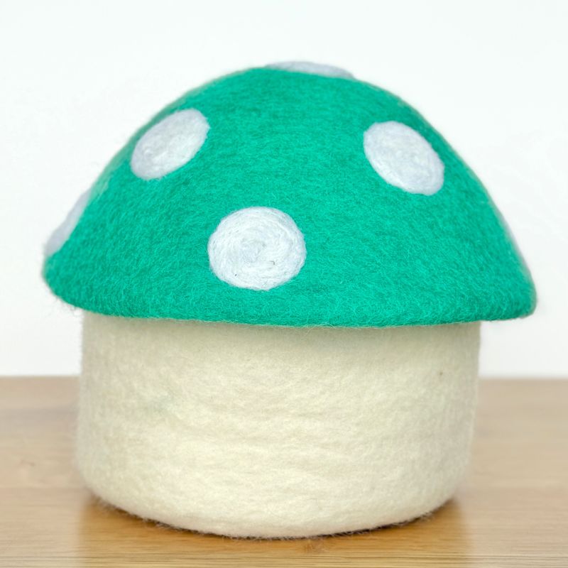 Felt Toadstool Trinket Box - Teal (large)