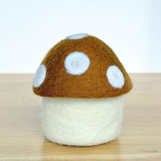 Felt Toadstool Trinket Box - Mini Ochre