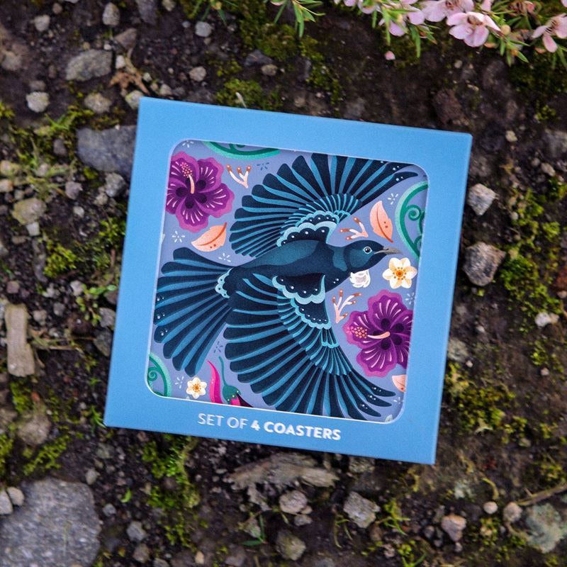Coaster Set - Tuneful Tui (Catherine Marion)