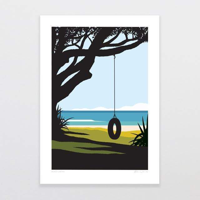 Glenn Jones Art Print - Beach Swing