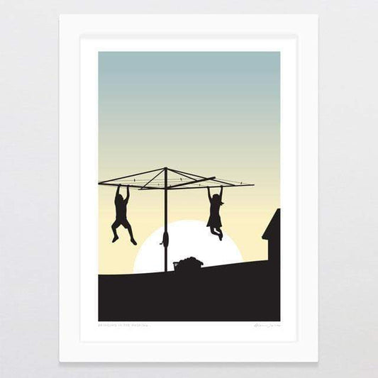Glenn Jones Art Print - Bringing in the Washing