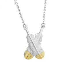 Little Taonga - Crossed Huia Feather Necklace (Silver)