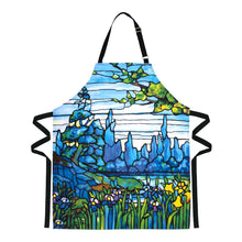 Load image into Gallery viewer, Apron Tiffany Iris Landscape

