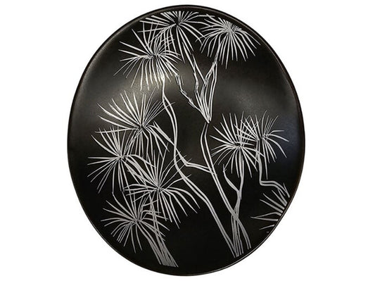 Jo Luping Medium Bowl - Tī Kōuka (White on Black)