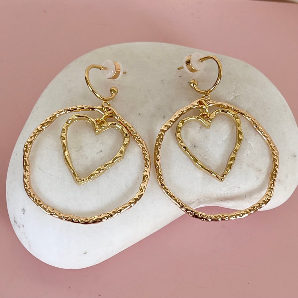 Penny Foggo Earrings - Textured Heart