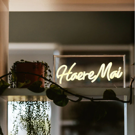 Te Reo Neon Light - Haere Mai
