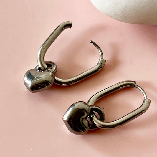 Penny Foggo Earrings - Lock Heart