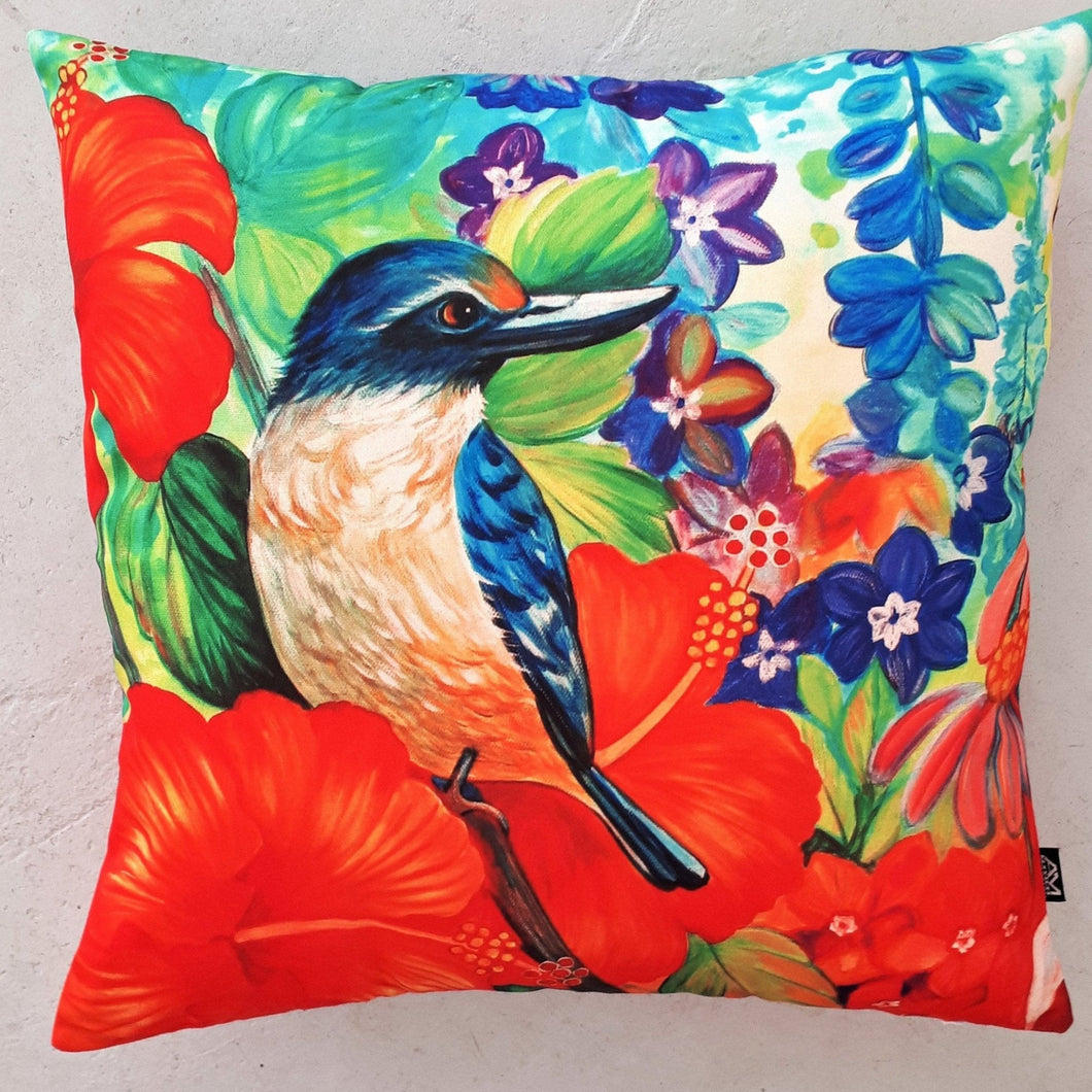 Cushion Cover - Kingfisher Hibiscus