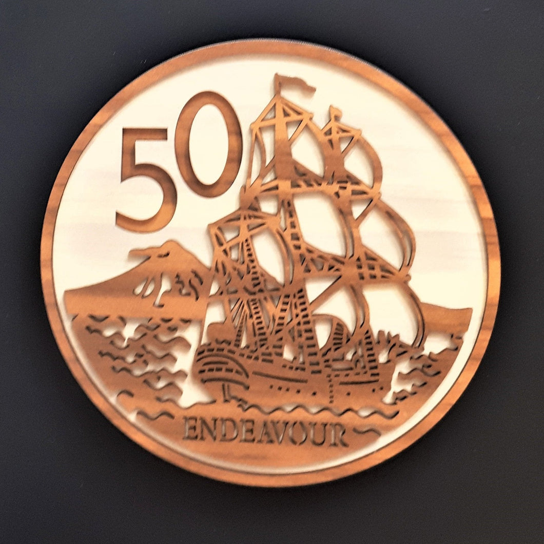 Coin NZ Wall Art - 50 Cent