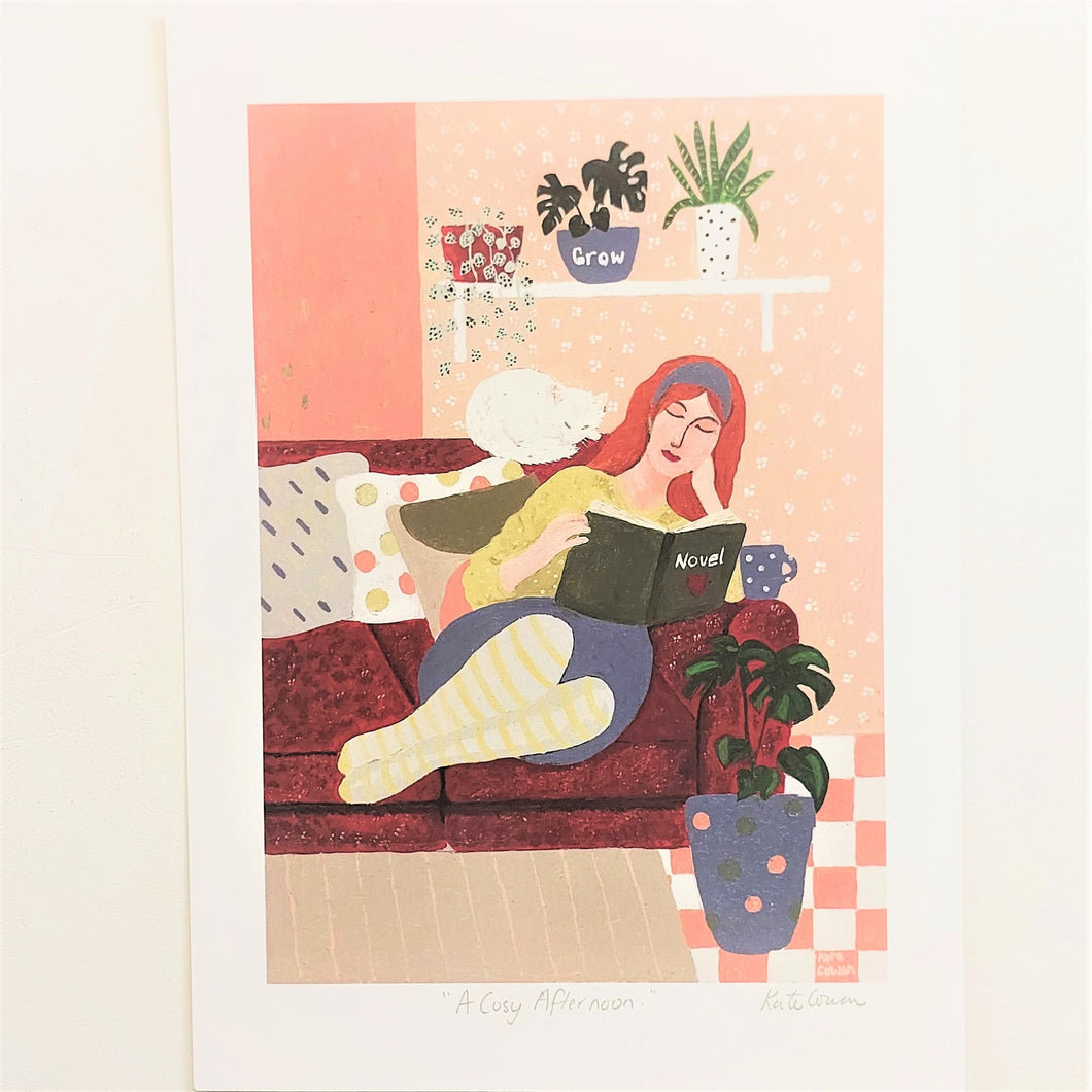 Kate Cowan Art Print - A Cosy Afternoon