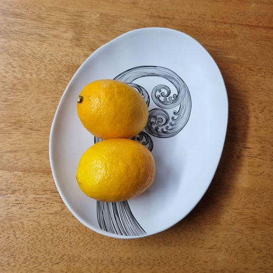 Jo Luping Large Bowl - Ponga Frond (White)