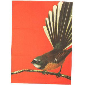 Native Bird Tea Towel - Orange Fantail