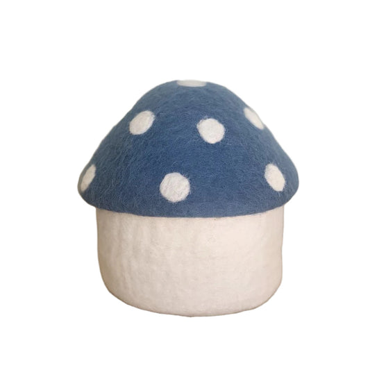 Felt Toadstool Trinket Box - Peacock (Large)