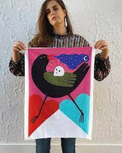 Load image into Gallery viewer, Sophie Holt tea towel - Bird and Skull
