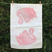 Load image into Gallery viewer, Crown Lynn Swan Tea Towel - Pink
