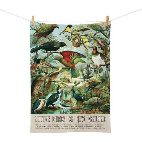 Native Birds of New Zealand Tea Towel
