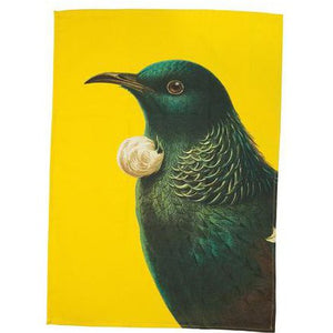 Native Bird Tea Towel - Yellow Tui